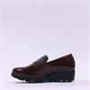 Wonders Sparkle Stud Band Wedge Shoe - Brown Patent